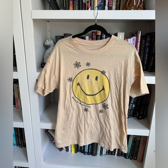 American Eagle keep smiling smiley face graphic tee shirt T-shirt retro 90s - Picture 1 of 5
